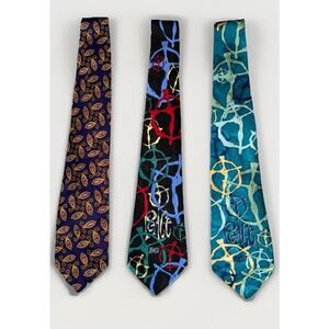 Lot Of 3 APPOINTED APPAREL Men’s Neck Tie Romans 5:1 Peace Christian Classic 57"